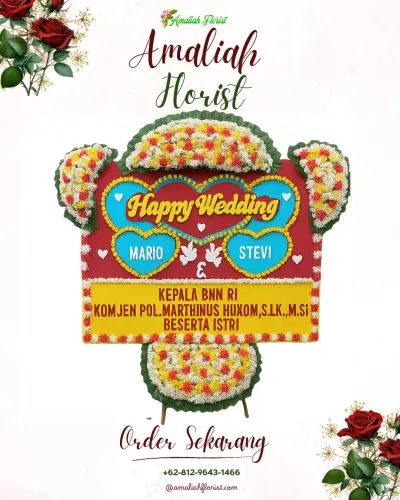Karangan Papan Bunga Pernikahan di Cijalingan